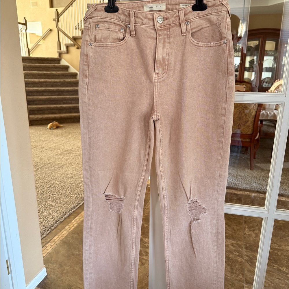 Cleo and Wolf Straight Leg Crop/Dusty Rose Size 29